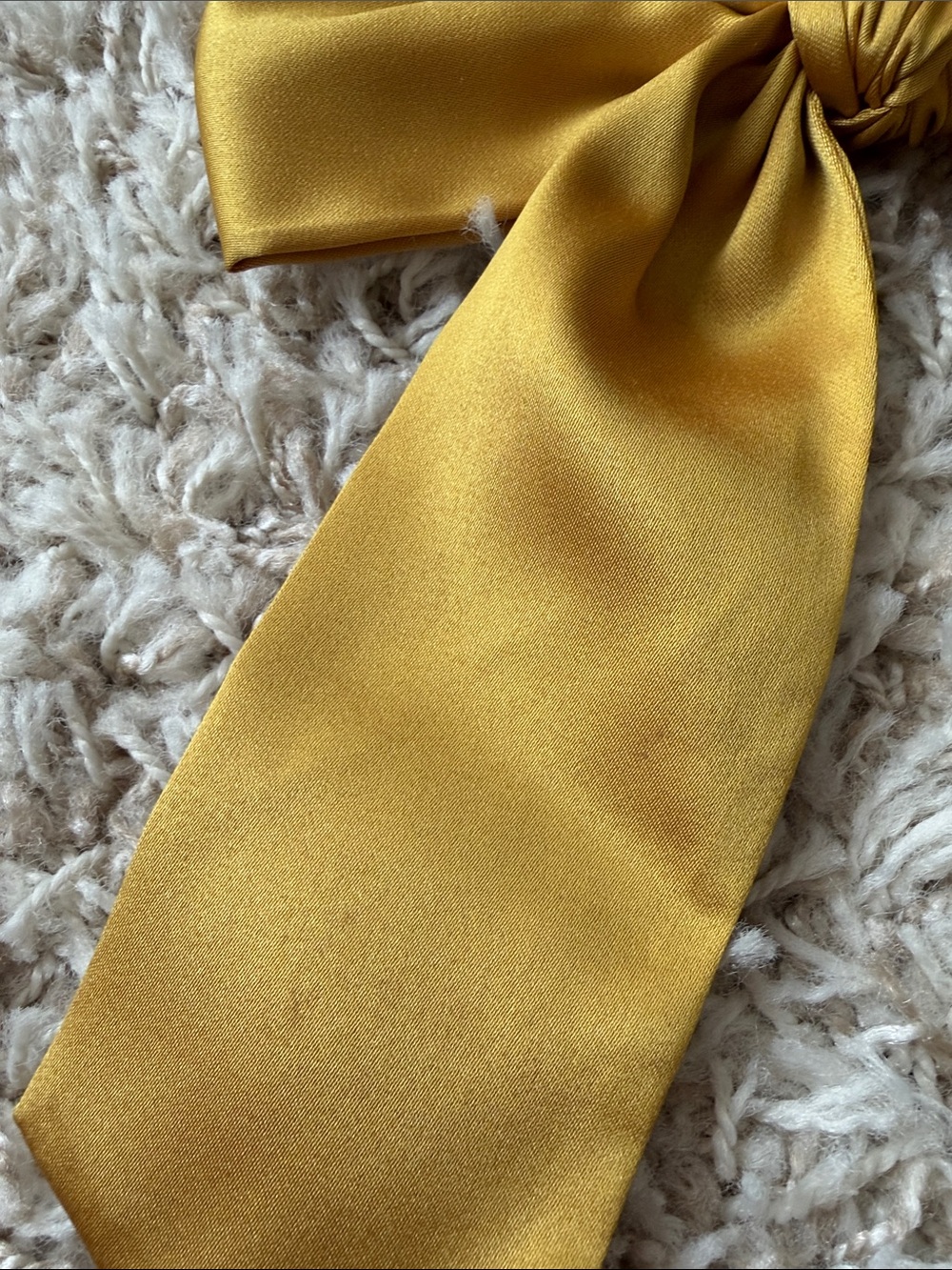 Bow Scrunchie Hair Tie in Mustard Gold - Picture 5 of 8